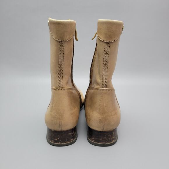 Bussola Size 39/8.5 Caramel Leather Ankle Boots Booties Lined Comfort Side Zip - Picture 9 of 13